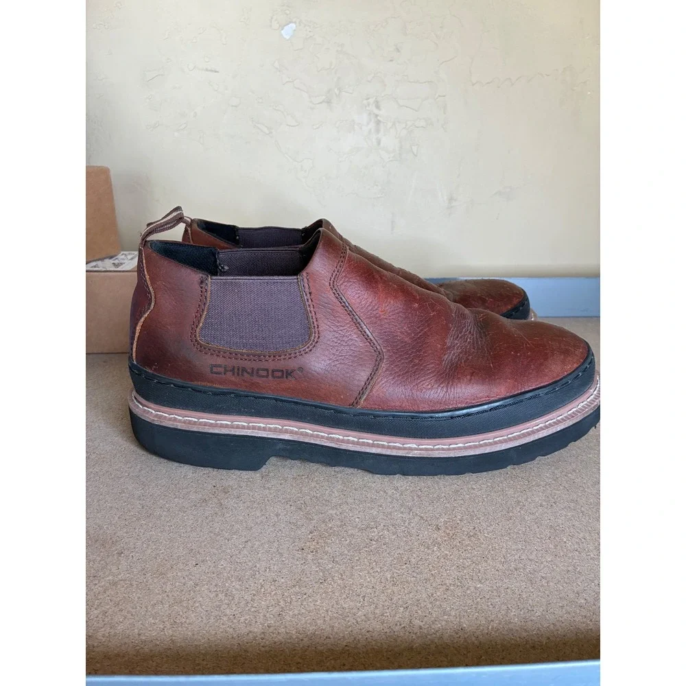 Chinook Workhorse Romeo Mens 11W Brown Leather EH Slip On Work Boots 15320